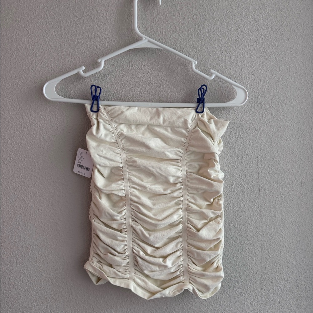 Free People Cream Ruched Tube Top - Picture 3 of 4